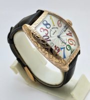 Franck Muller Crazy Hours Croco White Rose Gold Leather Strap Swiss Automatic Watch - Image 4