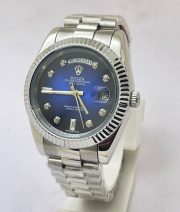 Rolex Day-Date Diamond Mark Blue Steel Swiss Automatic Watch - Image 3