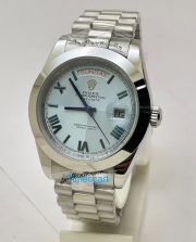 Rolex Day-Date Roman Mark Ice-Blue Swiss Automatic Watch - Image 2