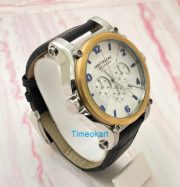 Mont Blanc White Chronograph Leather Strap Watch A - Image 5