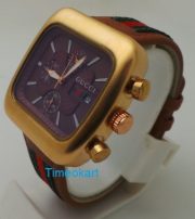 GUCCI COUPE CHRONOGRAPH BROWN DIAL WATCH - Image 3