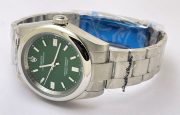 Rolex Oyster Perpetual Green Steel Swiss Automatic Watch - Image 6