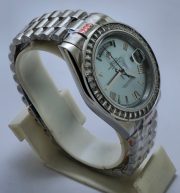 Rolex Day-Date Diamond Bezel ICE BLUE Steel Swiss Automatic Watch - Image 5