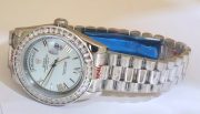 Rolex Day-Date Diamond Bezel ICE BLUE Steel Swiss Automatic Watch - Image 6