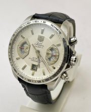 Tag Heuer Grand Carrera Calibre 17 Leather Strap White Swiss ETA 7750 Valjoux Movement Automatic Watch - Image 3