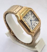 Cartier Santos 100 White Rose Gold Swiss Automatic Watch - Image 5