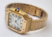Cartier Santos 100 White Rose Gold Swiss Automatic Watch - Image 6