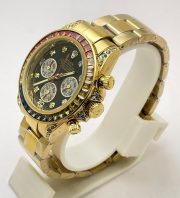 Rolex Cosmograph Daytona Rainbow Jewels Flyback Chronograph Luxury Watch - Image 3