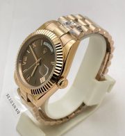 Rolex Day-Date Roman Mark Brown Rose Gold Swiss Automatic Watch - Image 4