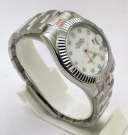 Rolex Date Just Mother Of Pearl White Steel Swiss Automatic Watch - Image 4