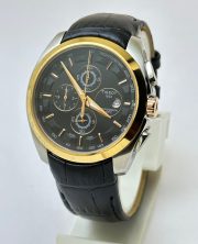 Tissot Couturier Chronograph Black Leather Strap Watch - Image 3