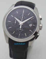 Tissot Couturier Chronograph Black Steel Leather Strap Watch - Image 3