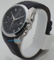 Tissot Couturier Chronograph Black Steel Leather Strap Watch - Image 4