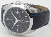 Tissot Couturier Chronograph Black Steel Leather Strap Watch - Image 6