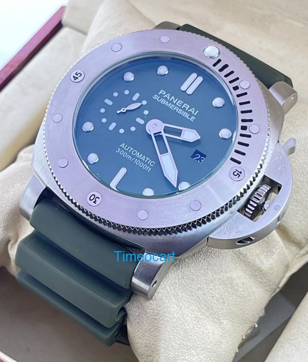 Panerai Submersible Green Rubber Strap Swiss Automatic Watch