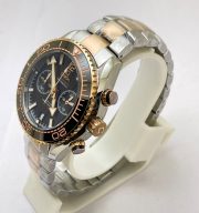 Omega Seamaster Planet Ocean Black Chronograph Dual Tone Watch - Image 4