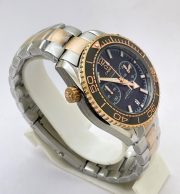 Omega Seamaster Planet Ocean Black Chronograph Dual Tone Watch - Image 5