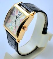 Franck Muller Square Master Rose Gold Color Dreams Leather Strap Watch - Image 3
