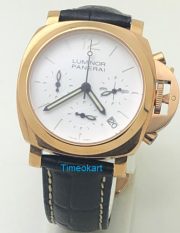 Panerai Choronograph Rose Gold White Ladies Watch - Image 3