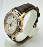 Patek Philippe Complications Annual Calendar White Diamond Bezel Swiss Automatic Watch - Image 4