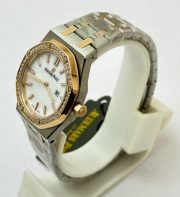 Audemars Piguet Royal Oak Diamond White Mother Of Pearl Dual Tone Ladies Watch - Image 4