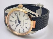 OMEGA SEAMASTER AQUA TERRA WHITE ROSE GOLD BEZEL RUBBER STRAP LIMITED EDITION SWISS AUTOMATIC WATCH - Image 6