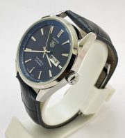 Tag Heuer Carrera Calibre 5 Day-Date Leather Strap Swiss Automatic Watch - Image 4