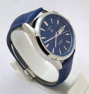 Tag Heuer Carrera Calibre 5 Day-Date Blue Leather Strap Swiss Automatic Watch - Image 5