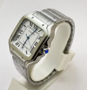 Cartier Santos 100 Steel White Swiss Automatic Watch - Image 4