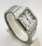 Cartier Santos 100 Steel White Swiss Automatic Watch - Image 5