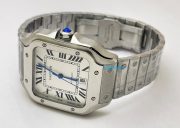 Cartier Santos 100 Steel White Swiss Automatic Watch - Image 6