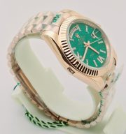 Rolex Day Date Green Aventurine Everrose Gold Swiss Automatic Watch - Image 4