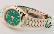 Rolex Day Date Green Aventurine Everrose Gold Swiss Automatic Watch - Image 5
