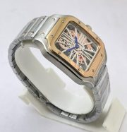 Cartier Santos Horloge Skeleton Rose Gold Bezel Watch - Image 5