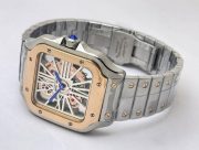 Cartier Santos Horloge Skeleton Rose Gold Bezel Watch - Image 6