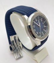 Patek Philippe Aquanaut Blue Rubber Strap Swiss Automatic Watch - Image 5