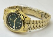 Rolex Day-Date Diamond Mark Green Golden Swiss Automatic Watch - Image 5