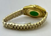 Rolex Day-Date Diamond Mark Green Golden Swiss Automatic Watch - Image 6