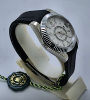 Rolex Sky Dweller Steel White Black Rubber Strap Swiss ETA Automatic Watch - Image 5