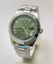 Rolex Day-Date Steel Roman Marking Green Swiss Automatic Watch - Image 3