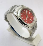 Rolex Oyster Perpetual RED Steel Swiss Automatic Watch - Image 4