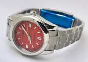 Rolex Oyster Perpetual RED Steel Swiss Automatic Watch - Image 5