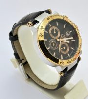 G C GUESS Collection Rose Gold Bezel Leather Strap Watch - Image 5