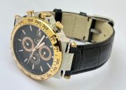 G C GUESS Collection Rose Gold Bezel Leather Strap Watch - Image 6