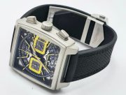 Tag Heuer Monaco Chronograph Yellow Skeleton Rubber Strap Watch - Image 5