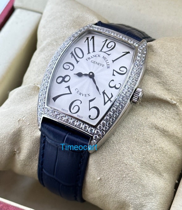 Franck Muller Cintrée Curvex Blue Strap Ladies Watch