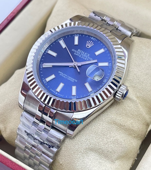 Rolex Day Just Blue Swiss Automatic Watch