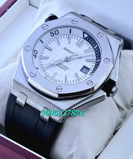 Audemars Piguet Diver White Black Rubber Strap Swiss Automatic Watch