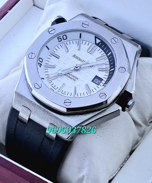 Audemars Piguet Diver White Black Rubber Strap Swiss Automatic Watch