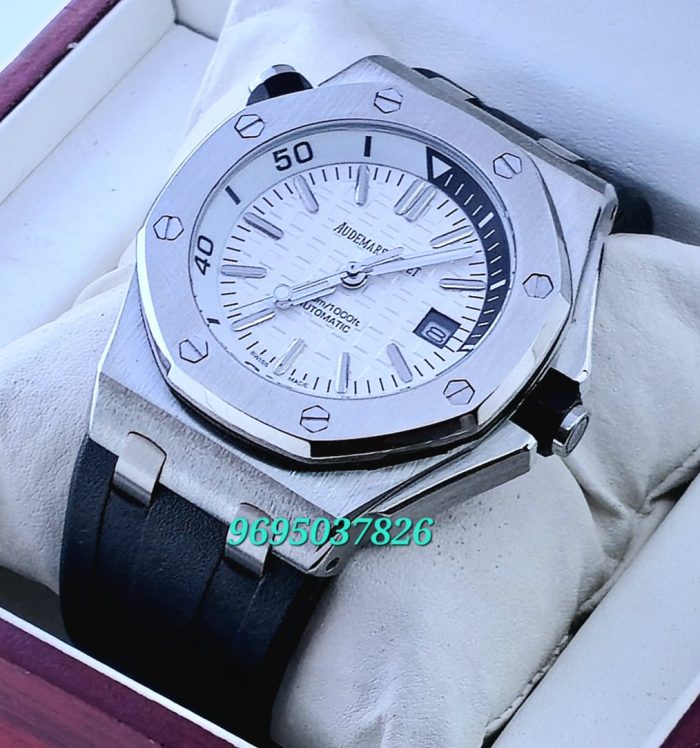 Audemars Piguet Diver White Black Rubber Strap Swiss Automatic Watch